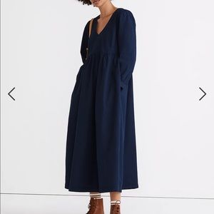 Madewell Denim Babydoll Maxi Dress in Blue